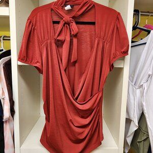 Torrid Red Wrap front blouse
